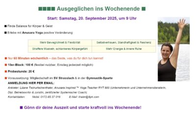 Herbst-Kursstart: Anusara Yoga – Ausgeglichen ins Wochenende